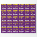 [ Thumbnail: Purple, Faux/Imitation Gold, "77th Birthday" Wrapping Paper ]