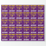 [ Thumbnail: Purple, Faux/Imitation Gold, "79th Birthday" Wrapping Paper ]