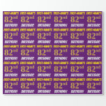 [ Thumbnail: Purple, Faux/Imitation Gold, "82nd Birthday" Wrapping Paper ]