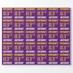 [ Thumbnail: Purple, Faux/Imitation Gold, "83rd Birthday" Wrapping Paper ]