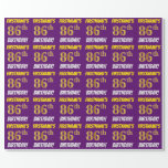 [ Thumbnail: Purple, Faux/Imitation Gold, "86th Birthday" Wrapping Paper ]