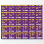 [ Thumbnail: Purple, Faux/Imitation Gold, "87th Birthday" Wrapping Paper ]