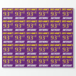 [ Thumbnail: Purple, Faux/Imitation Gold, "93rd Birthday" Wrapping Paper ]