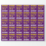 [ Thumbnail: Purple, Faux/Imitation Gold, "95th Birthday" Wrapping Paper ]