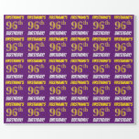 [ Thumbnail: Purple, Faux/Imitation Gold, "96th Birthday" Wrapping Paper ]
