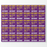 [ Thumbnail: Purple, Faux/Imitation Gold, "97th Birthday" Wrapping Paper ]