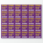 [ Thumbnail: Purple, Faux/Imitation Gold, "98th Birthday" Wrapping Paper ]