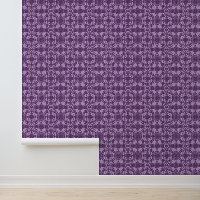 Purple Faux Lace Pattern Wallpaper Wallpaper (Application)