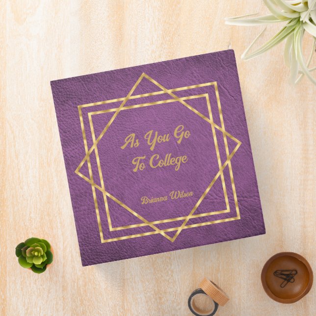 Purple Faux Leather   3 Ring Binder (In Situ)