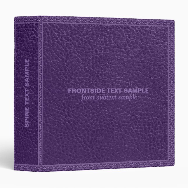 Purple Faux Leather Look  Avery Binder (Front/Spine)
