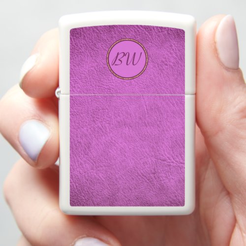 Purple Faux Leather Zippo Lighter