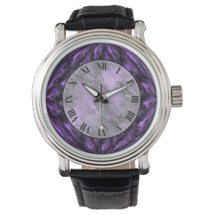 Purple Faux Marble Wrist Watch
