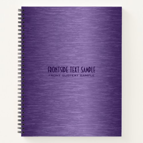 Purple faux metal background notebook