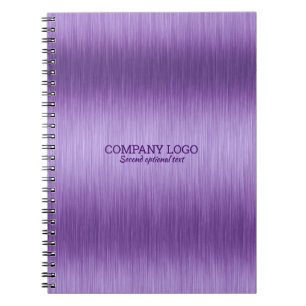 Purple faux metallic brushed aluminum texture notebook