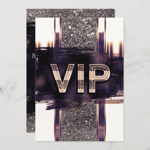 Purple Faux Metallic Gold VIP Party Invitation