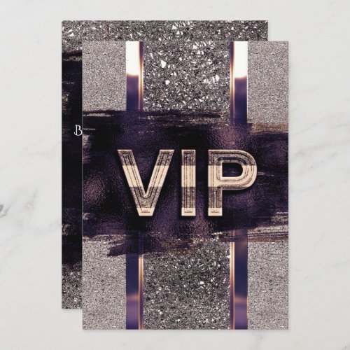 Purple  Faux Metallic VIP Party Invitation