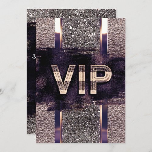 Purple  Faux Metallic VIP Party Invitation