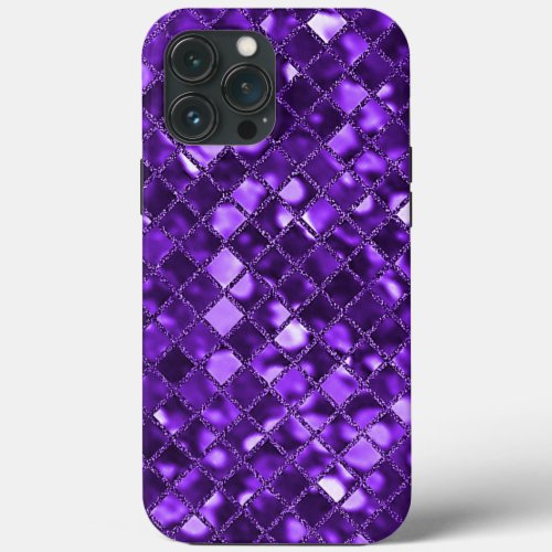 Purple Faux Mosaic Glass iPhone 13 Pro Max Case