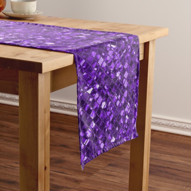 Purple Faux Mosaic Glass Medium Table Runner (In Situ)