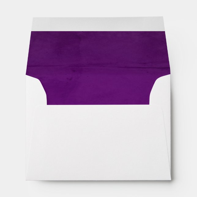 Purple Faux Velvet Textured Look Lining Envelope (Back (Bottom))