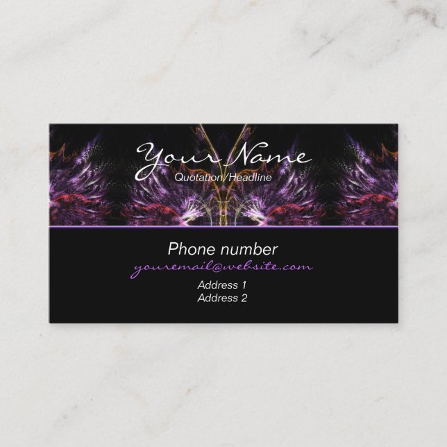 Purple FeathersBusiness Card (Front)