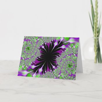 Purple Features Fractal Greeting Card by DonnaGrayson at Zazzle
