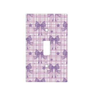 Purple Feminine Coquette Bows Light Switch Cover