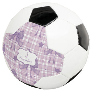 Purple Feminine Coquette Bows Soccer Ball