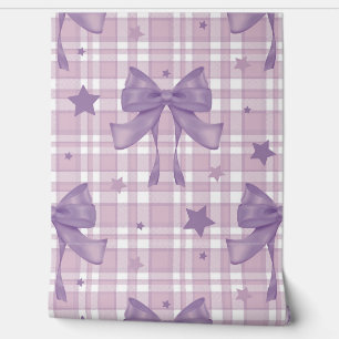 Purple Feminine Coquette Bows Wallpaper