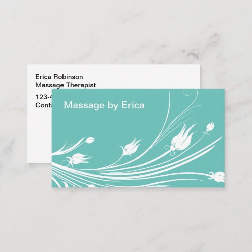 Purple Feminine Floral Massage Therapist  Business Card