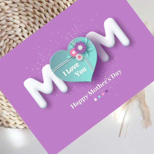 Purple Feminine Happy Mother's Day Greeting Card (Creator Uploaded)