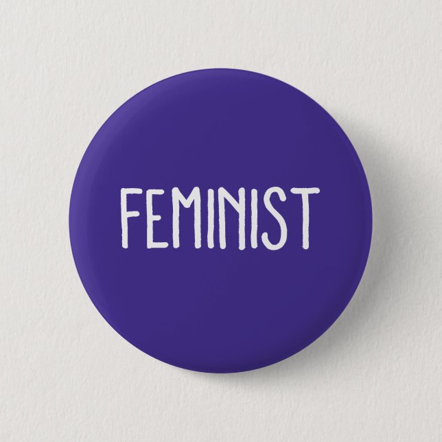 Purple Feminist Round Button (Front)