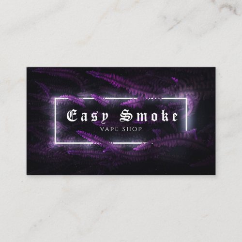 Purple Fern Neon Vape Shop Business Card