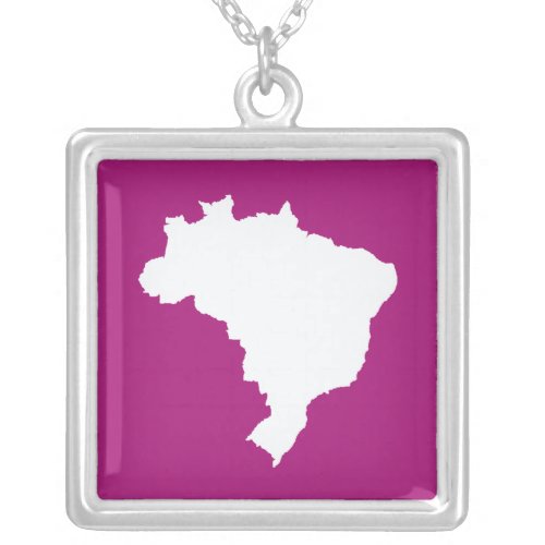 Purple Festive Brazil at Emporio Moffa Silver Plated Necklace