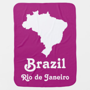 Purple Festive Brazil with custom text Stroller Blanket