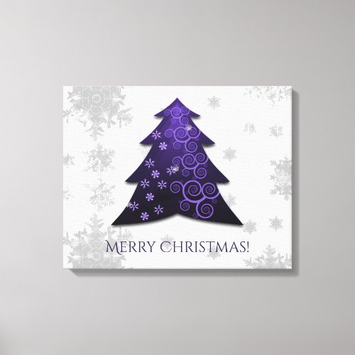 Purple Festive Christmas Tree Canvas Print