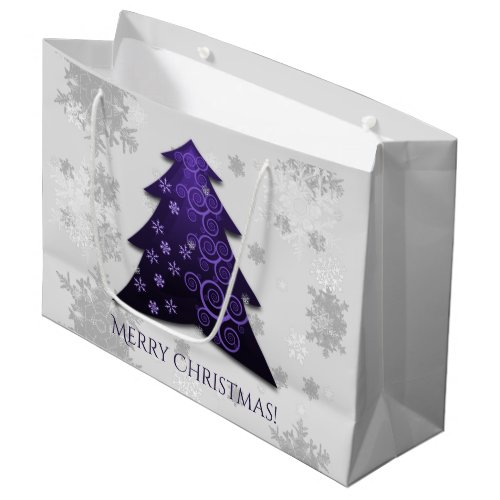 Purple Festive Christmas Tree Gift Bag