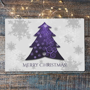 Purple Festive Christmas Tree Laminated Placemat