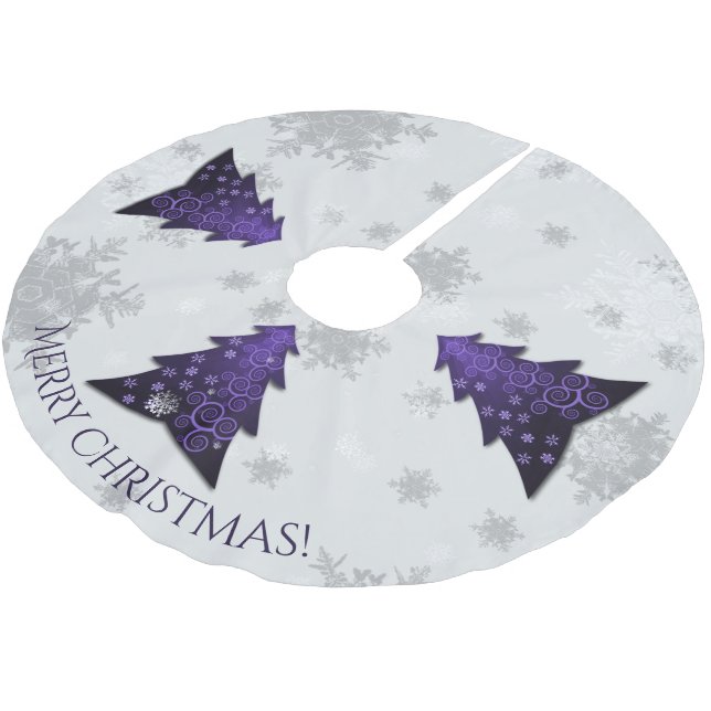 Purple Festive Christmas Tree Skirt (Angled)