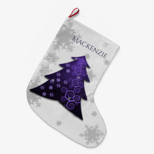 Purple Festive Christmas Tree Stocking