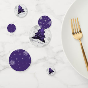 Purple Festive Christmas Tree Table Confetti