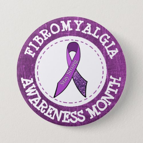 Purple  Fibromyalgia Awareness Month Ribbon Button