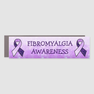 Purple Fibromyalgia Awareness Ribbon Car Magnet