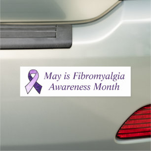 Purple Fibromyalgia Awareness Ribbon Car Magnet