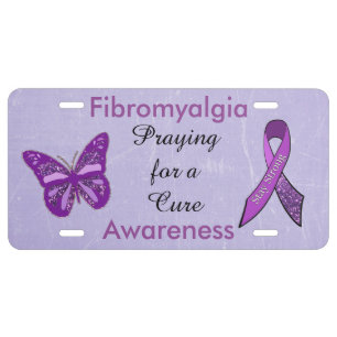 Purple Fibromyalgia Awareness Ribbon License Plate