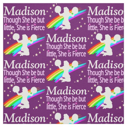 PURPLE FIERCE CHEERLEADER PERSONALIZED FABRIC