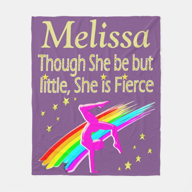 PURPLE FIERCE GYMNAST PERSONALIZED BLANKET (Front)