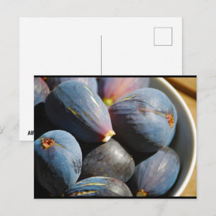 Purple Fig Fruit in Bowl Postcard