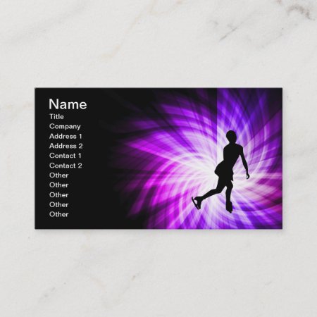 Purple Figure Skating Business Card
