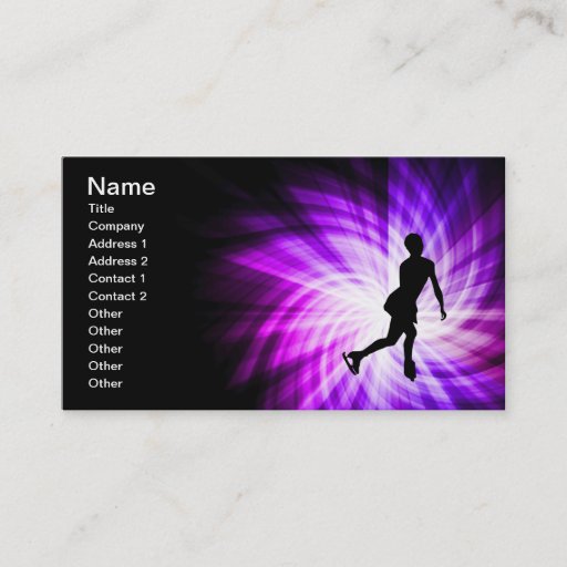 Customizable Purple Figure Skating Business Card